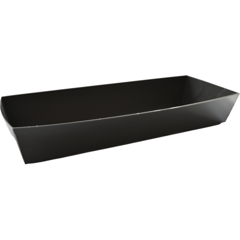 Tray, conisch, 300x100x50mm, Karton + dispersiecoating, zwart