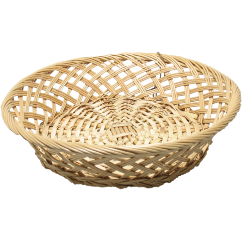 Mand, riet, Ø33cm, 8cm, rond, naturel
