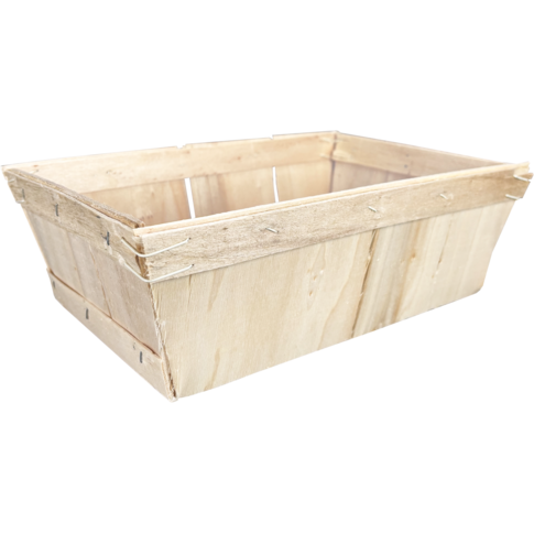 Vierkante houten mand 29x19x9 cm, draagkracht 3 kg