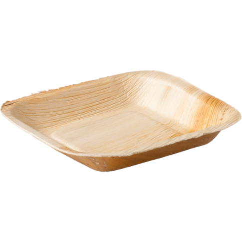 Depa Bord, vierkant, 1-vaks, palmblad, 17x17cm, naturel
