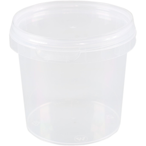 Bak, PP, 365ml, Ø95mm, met deksel en garantiesluiting, kunststof cup, 79mm, transparant