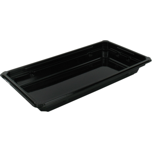 Schaal, sushitray, gerecycled PET, rechthoekig, 171x91x21mm, zwart