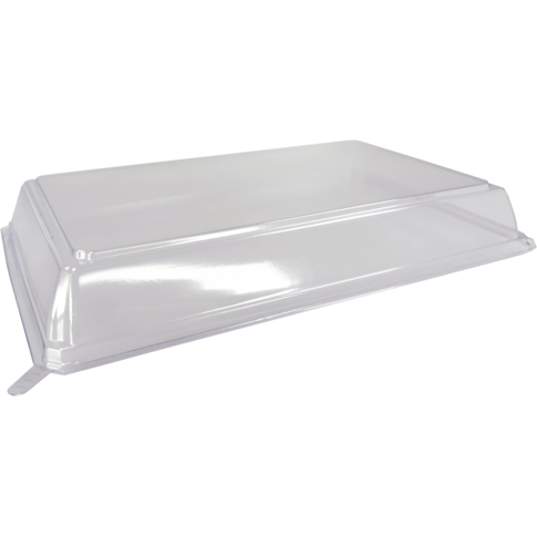 Couvercle, sushitray, PET recyclé, rectangulaire, 208x138x27mm, transparent