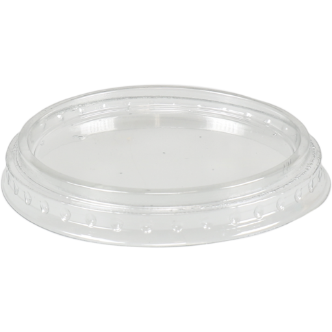 Deksel, voor beker en voetkuipje, Gerecycled PET, rond, laag, Ø95mm, transparant