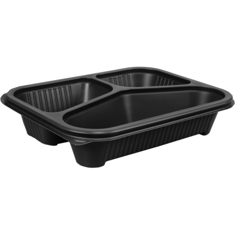 Barquette, PP, 3 compartiments, 227x177x53mm, gris