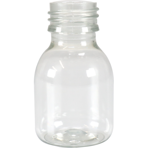 Fles, petfles, Gerecycled PET, zonder dop, 60ml, transparant