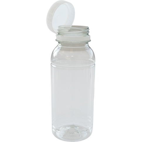 Fles, petfles, Gerecycled PET, met vaste dop, 250ml, transparant