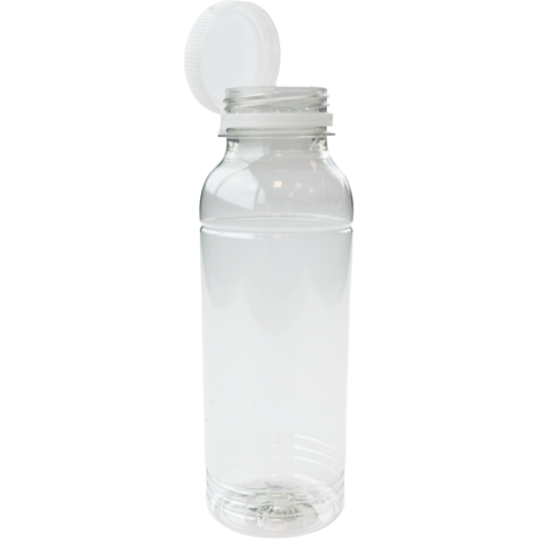 Fles, petfles, Gerecycled PET, met vaste dop, 330ml, transparant