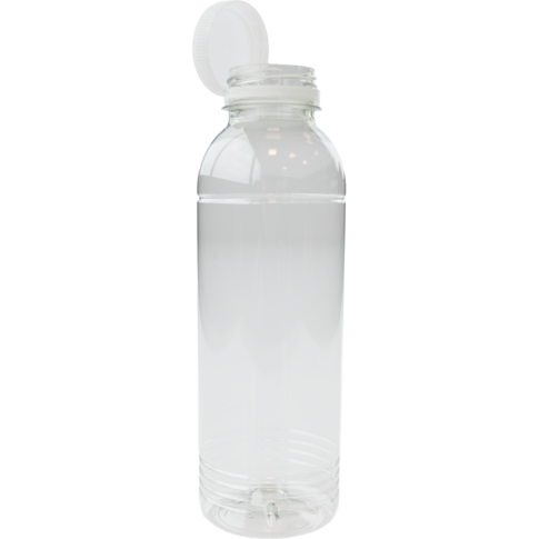 Fles, petfles, Gerecycled PET, met vaste dop, 500ml, transparant
