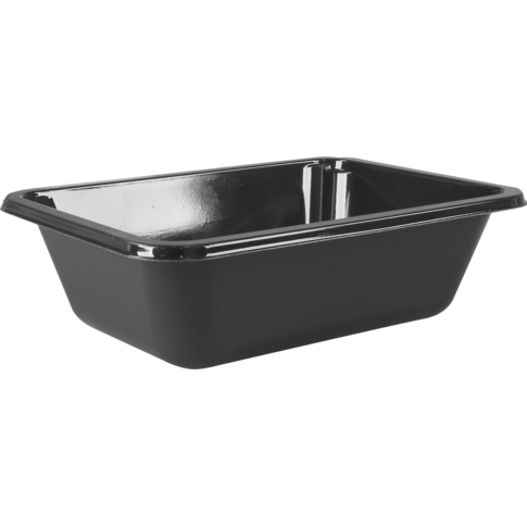 Schaal, cPET, rechthoekig, 665ml, 171x127x49mm, zwart