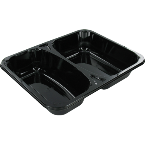 Bak, CPET, 2-vaks, 227x178x43mm, zwart