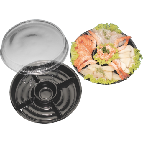 Deksel, fondueschaal, Gerecycled PET, rond, Ø260mm, 30mm, transparant