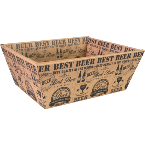 Mand, golfkarton, biermand, 26x21x bruin/zwart