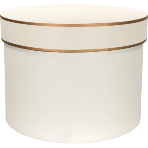  Emballage cadeau, Wave, carton, 22cm, Ø30cm, blanc/or