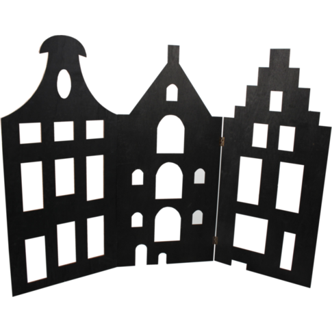 Grachtenpandjes zwart (75x35cm)