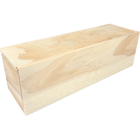 Caisse, 1 bouteille, couvercle coulissant, 340x95x95mm, bois , naturel