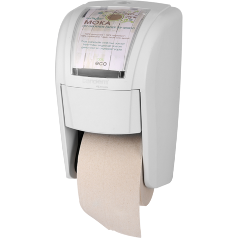 100%eco Toiletpapierdispenser, Tandem, 31x18x wit