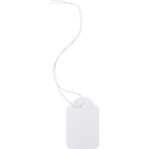 Hangetiket, met koord, 28x43mm, karton, wit