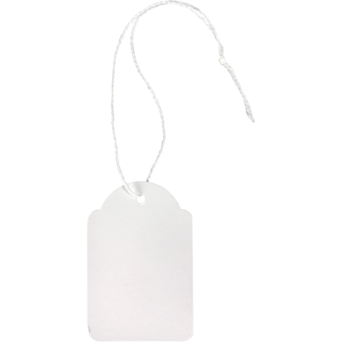 Hangetiket, met koord, 36x53mm, karton, wit