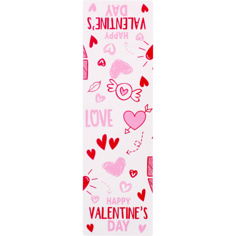 Verschluss-Aufkleber, Happy Valentine’s Day, 200x60mm, papier + PP, rosa/rot