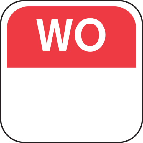 Étiquette, Daglabel wo, papier, 19x19mm, rouge