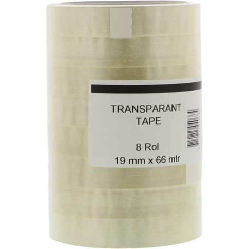  Officetape, PP, 19mm, 66m, pak à 8 rollen, transparant