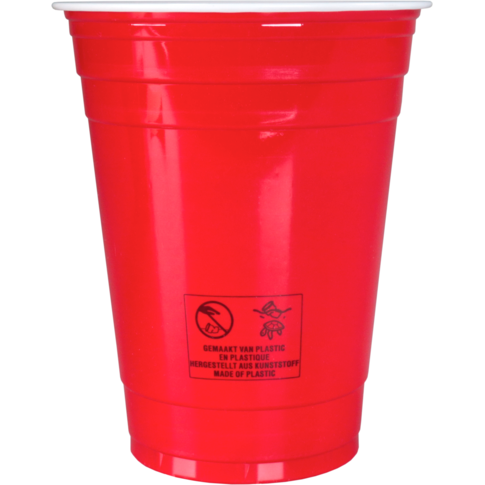 Partycup, PP, reusable, 400ml, 16oz, rood, foto 2 van 4