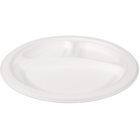 Depa Bord, rond, 3-vaks, bagasse (suikerrietpulp), Ø26cm, wit