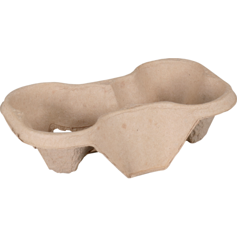 Draagtray, 2-vaks, 216x116x48mm, papierpulp, 