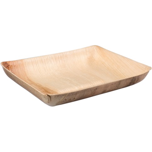 Depa Assiette, rectangulaire, non compartimentée, feuille de palmier , 17x14cm, naturel