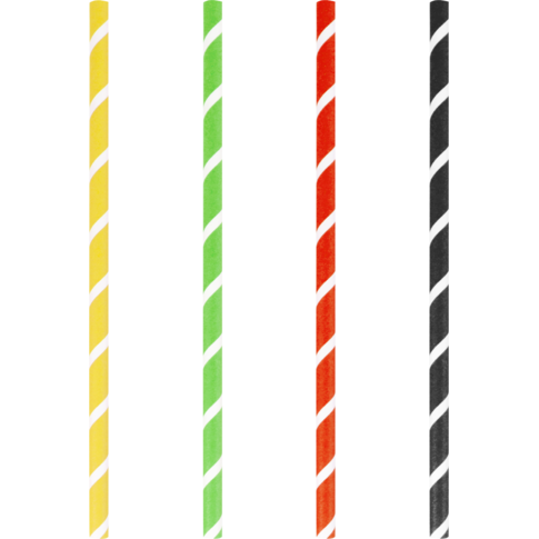 Depa Rietje, milkshakerietje, papier, 230mm, Ø8mm, assorti