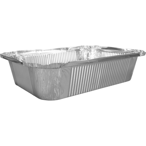 Bak, Aluminium, 2000ml, opstaande rand, 262x192x65mm, zilver