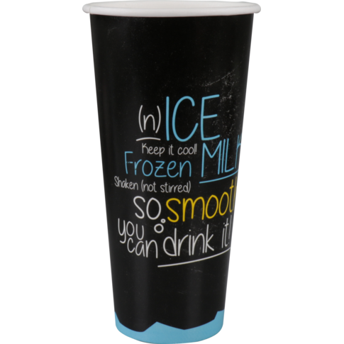 Depa, Milkshakebeker, ICE is (N)ICE, Karton + PE, 500ml, 22oz, Ø90mm, zwart/blauw