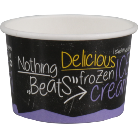 Cup, ijscup, 100ml, 4oz, Ø 75mm, 48mm, karton + PE, zwart/paars