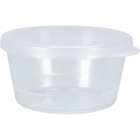 Gobelet, coupelle à sauce, avec couvercle, reusable, Ø 75mm, 42mm, pP, transparent