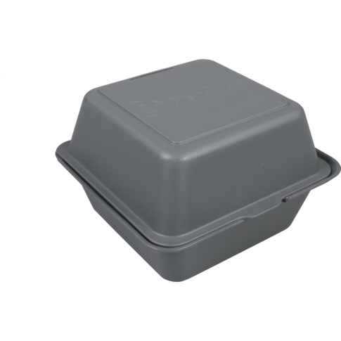 DishCircle Bak, PP, reusable, hamburgerbox, 150x150x100mm, grijs