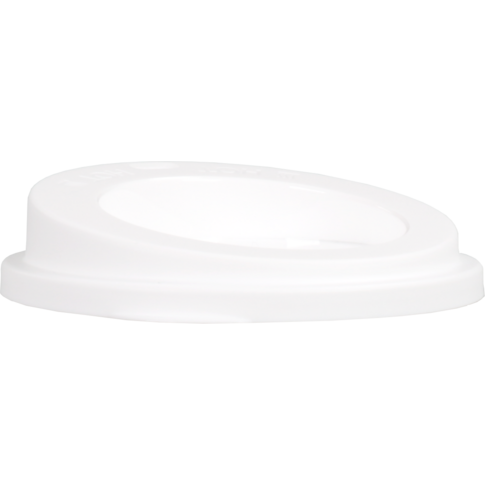 Lid, PP, round, reusable, with a drinking hole, Ø90mm, white