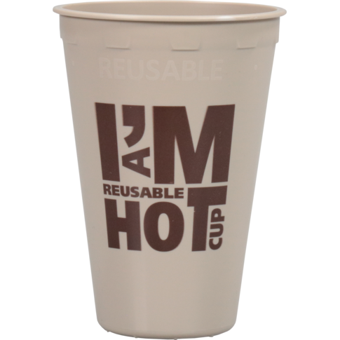 Depa, Cup, I´M a HOT cup, PP, reusable, machine suitable, 180ml, 7.5oz, Ø70.3mm, taupe