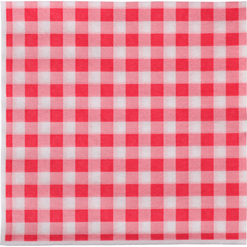 Servet, 1/4 vouw, 1-laags, 32x33cm, papier, rood/wit