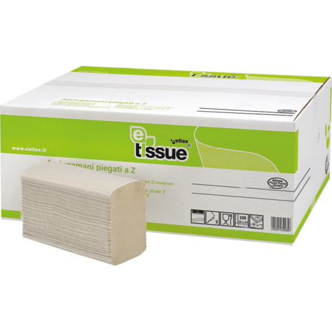 E-Tissue, Handdoekpapier, 2-laags, multivouw, 24x20.5cm, Cellulose, 