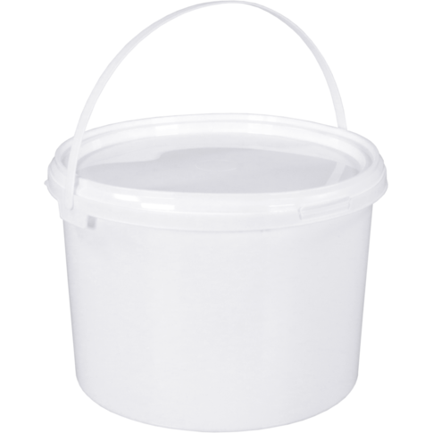 Eimer, PP, 136mm, ∅200mm, rund, 2.5l, weiß