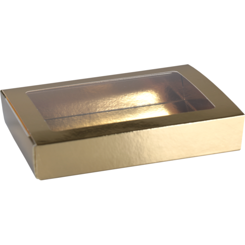  Chocolate letter, GK4, karton + PET, 149x109x31mm, Nikolaus, gold