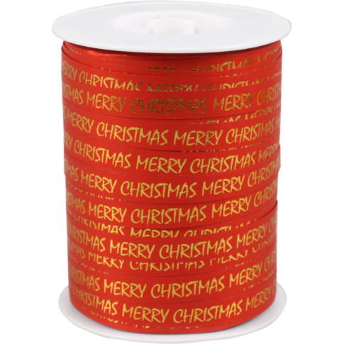 Lint, 10mm, 250m, Merry Christmas, PP, rood