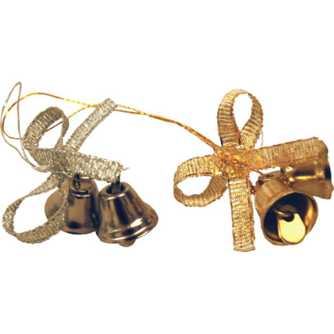 Kerstbel, met koord en strik, 1cm