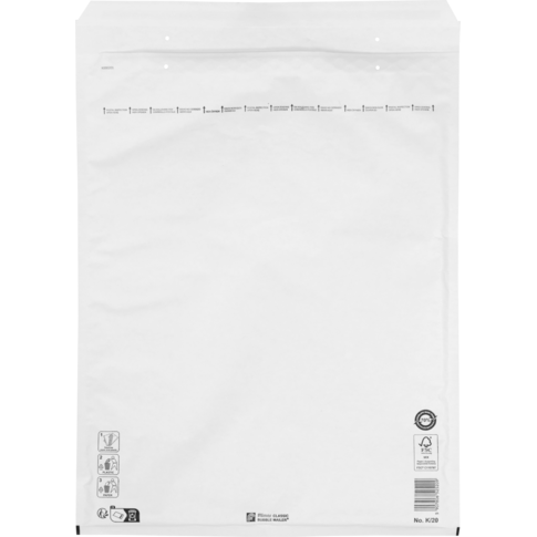 Envelop, luchtkussenenvelop, 470x350mm, K, papier + PE, wit