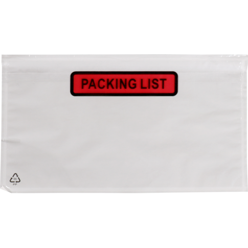 SendProof® Envelop, paklijstenvelop, packing list, 220x115mm, DL, zelfklevend, lDPE, transparant