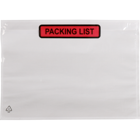 SendProof® Envelop, paklijstenvelop, packing list, 225x165mm, A5/C5, zelfklevend, lDPE, transparant