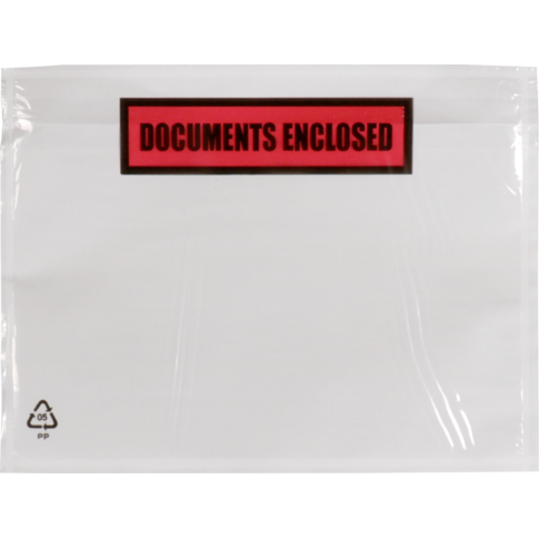 SendProof® Envelop, paklijstenvelop, documents enclosed, 160x122mm, A6/C6, zelfklevend, lDPE, wit/transparant