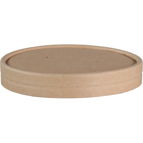 Lid, soepbeker to go 400ml, Kraft paper + PE , round, Ø97mm, brown 