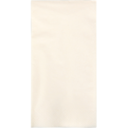 3-laags crèmekleurig cellulose servet van 40 x 40 cm met 1/8-vouw voor horeca en catering.